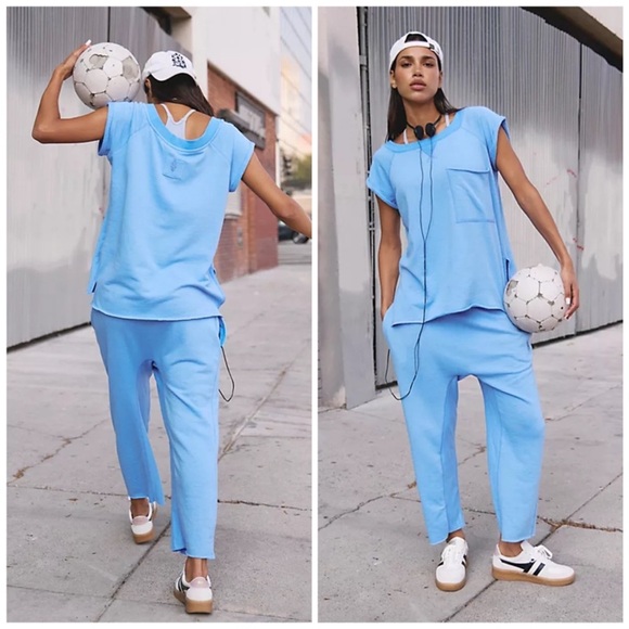 Free People Pants - ❌SOLD!❌ NEW! FREE PEOPLE MOVEMENT Winning Stretch One to Beat Set S Riviera Blue